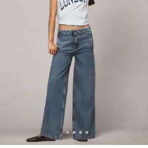 Pilcro Flare Jeans in Classic Blue